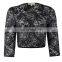 Kate Kasin Women's Three Quarter Sleeve Cropped Short Open Black Lace Bolero Shrug Shawl KK000430-1