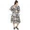 Handmade 100%Cotton Women's Wear Sleepwear Maxi Dress Kimono Sleeves Knee Length Kaftan