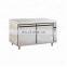 Commercial Kitchen Stainless Steel Under Counter Refrigerator 2 Glass Door Fridge