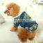 Warm velvet Pet dog Clothes embroidery lapel Denim jacket coat Air cotton overcoat puppy