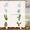 i@home INS style cactus 3d digital printing waterproof shower curtain