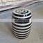 Black and white stripe glazed ceramic porcelain stool for outdoor decoration