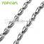 Topearl Jewelry Heavy Mens Set Stainless Steel Necklace Bracelet Set Link Chain Silver Set 7mm SSJ05