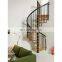 Indoor prefabricated full iron galvanized black spiral stairs