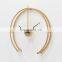 Drop Ship Fashion Metal 50cm Semicircle Iron Wall Clock Mute Gold Watch Wall Clocks For Wall Decoration  Metal