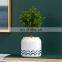 Ins Creative round Abstract Art Hand-Painting Decorative Indoor Succulents Ceramic Flower Pot Wholesale
