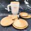 Wholesale Eco-friendly Ceramic Mug Bamboo Wooden Lid Carbonized Bamboo Lid with Spoon Hole