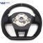 For Audi A6 C8 Punched Leather Gray Stitching Gray Lable Multifunction Steering Wheel With Key Button Assembly