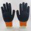 terry liner thickened polyester thread 7 gauge knitted wrinkled latex palm coated safety work gloves