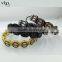 Rose Gold Plating Satinless Steel Beads Bracelet Colorful Chinese Knot Bangle Mens Bracelet