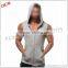 cheap blank mens sleeveless workout zip hoodies stringer tank top with Hood