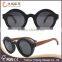 Whosale 100% Wood Eyewear 2016 New Round Wooden Sunglasses Fashion Men Women Brand Pattern Designer With Gray Mirror Lens