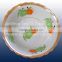 wholesale ceramic porcelain7.5" round fruit plate with green leaf decal