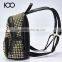 Genuine Leather Patchwork Rivet Cross Ladies Backpack Bag Guangzhou Backpack Manufacture