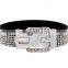 Trendy women's crystal buckle bracelet leather/