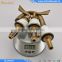 Antique Brass Finish Two Handles Three Holes Bathroom Waterfall Basin Mixer Vessel Faucet Tap Contemporary Waterfall Brass