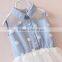 Wholesale kids new fashion frocks denim dress baby girl summer dress