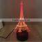 3D Colorful Led Romantic Creative Desk Bedroom Eiffel Tower Shape Night Light Lamp Desk Decoration Birthday Gifts