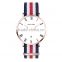 2016 elagant roma number Alloy women quartz wrist watches with colorful nylon watchband