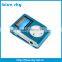 Promotion gift mini metal clip arabic mp3 usb player with LED screen
