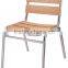 Trade assurance cast aluminum wooden chair with armrest