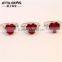 top quality heart shape synthetic ruby sapphire gemstone 925 silver ring for girl