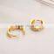 Simple Zircon Hoop Earrings-Cubic Zirconia 18K Gold Plated Hoop Huggie Handmade Earrings