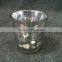 Electroplating silver glass candle holder with pattern,good for home decor