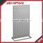Silver Double Sided Floor Standing Metal Pegboard Display Stand