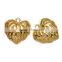 Wholesale Latest Gold Heart Insert Zircon Pendant Jewelry Findings