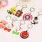 Hot selling 3D soft pvc cartoon animals shaped keychain,promotional wholesale cheap keychain, minion rubber keychain