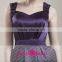 HT14 New Style Elegant Sweetheart Sleeveless Short Prom Dresses Sheath Beaded Satin Purple Dressed For Festa