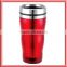 Colorful travel mug with Slim waist design ,plastic outer stainless stell inner