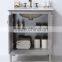 Brown Wooden Stain Bathroom Vanity Cabinet With Solid Wood Legs
