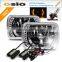 7 inch Square Install H4 or HID H4 Xenon Bulb with LED Halo Ring Semi Sealed Beam