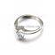Unique Design Luxury Zircon Wedding Band Finger Rings Women Stainless Steel Engagement Ring