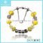 Heart Shape Alloy Ceramic Bead Expandable Wire Bangle Wholesale