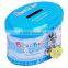 Tinplate oval Tin Kids saving box with lock and key for kids
