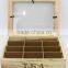 12 bags tea display wood box,pine solid wooden box,tea storage wood box