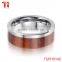 8mm Tungsten carbide wedding band ring inlay wood