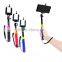 Unique Extendable Cable Take Pole Selfie Camera Monopod Tripod With Built-in Shutter Button For iOS/Android Phones
