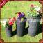 3-PC cylindrical shape stackable plastic wicker outdoor garden pots large