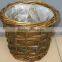100%Handmade Plastic Lined Grey Wicker Baskets for Plants Wicker Flower Plant Pot