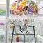 Large dispenser embossed glass jar with metal stand