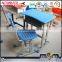 durable adjustable kids plastic attached school desks and chair