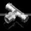 Equal Stainless steel welding thread 3-way pipe Tee