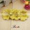 Decorative custom ladies yellow bead leather flower for sandal