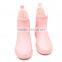 light pink basic style boot for girls colorful rain boots for girls rubber gumboots custom printing fashion latex rain boot