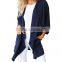 Women Chiffon Long Sleeve Coat Waterfall Trench Cape Tops Midi Cardigan Jacket