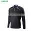 Black half-zipper in the front long sleeve t shirt men's